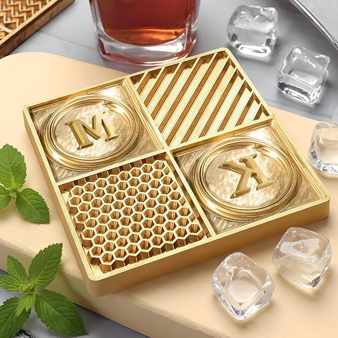 Ice Design Tray – Small Ice Cube Mold with Custom Brass Stamp for Whiskey & Cocktails - Image 4